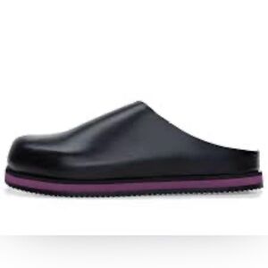 Designer HAUS by Everton Unisex Black Leather Mule Slippers Clogs M10.5/W12